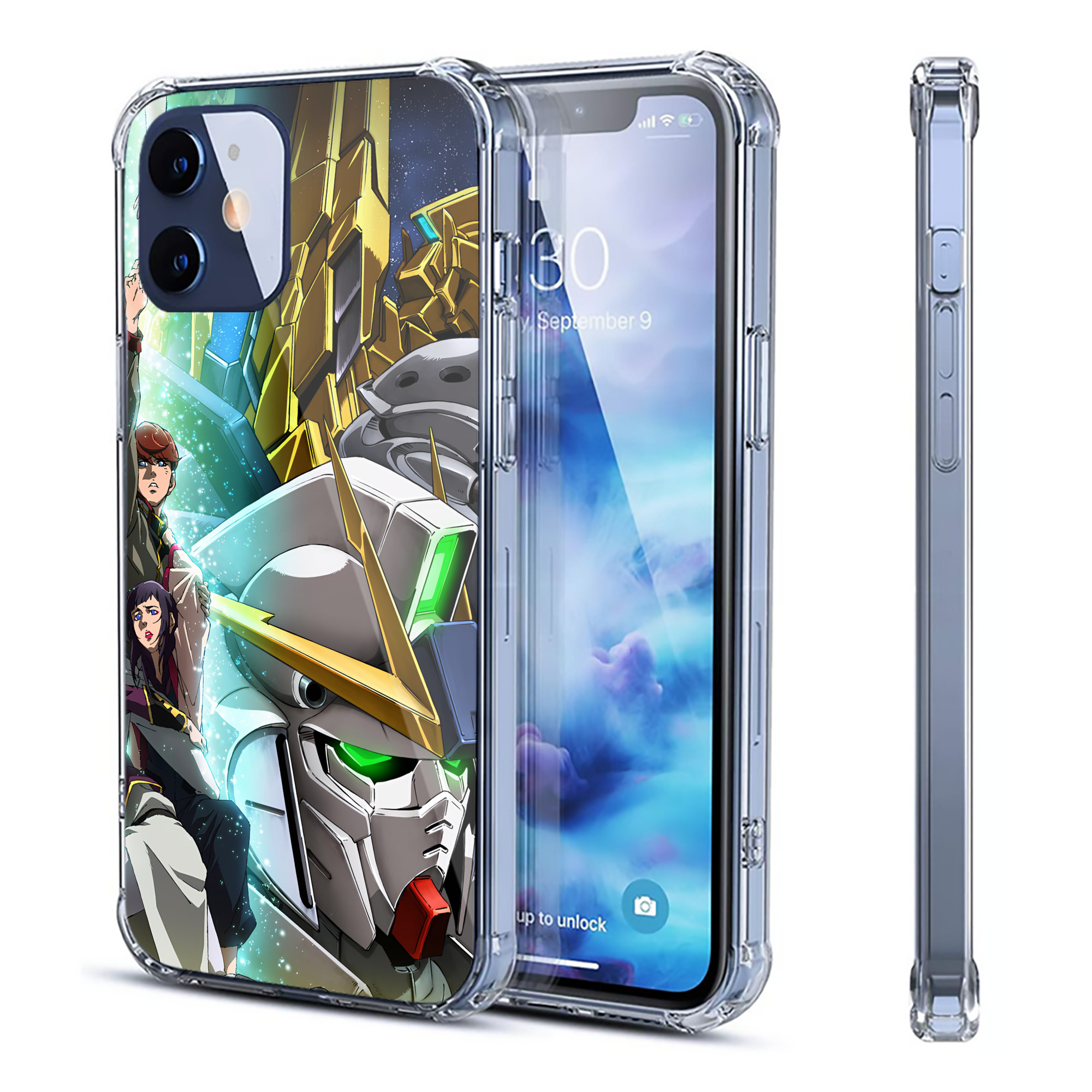 （画像用） 機動戦士ガンダム Mobile Suit Gundam 【iPhone 12シリーズ対応】透明スマホケース（クリアソフトケース）